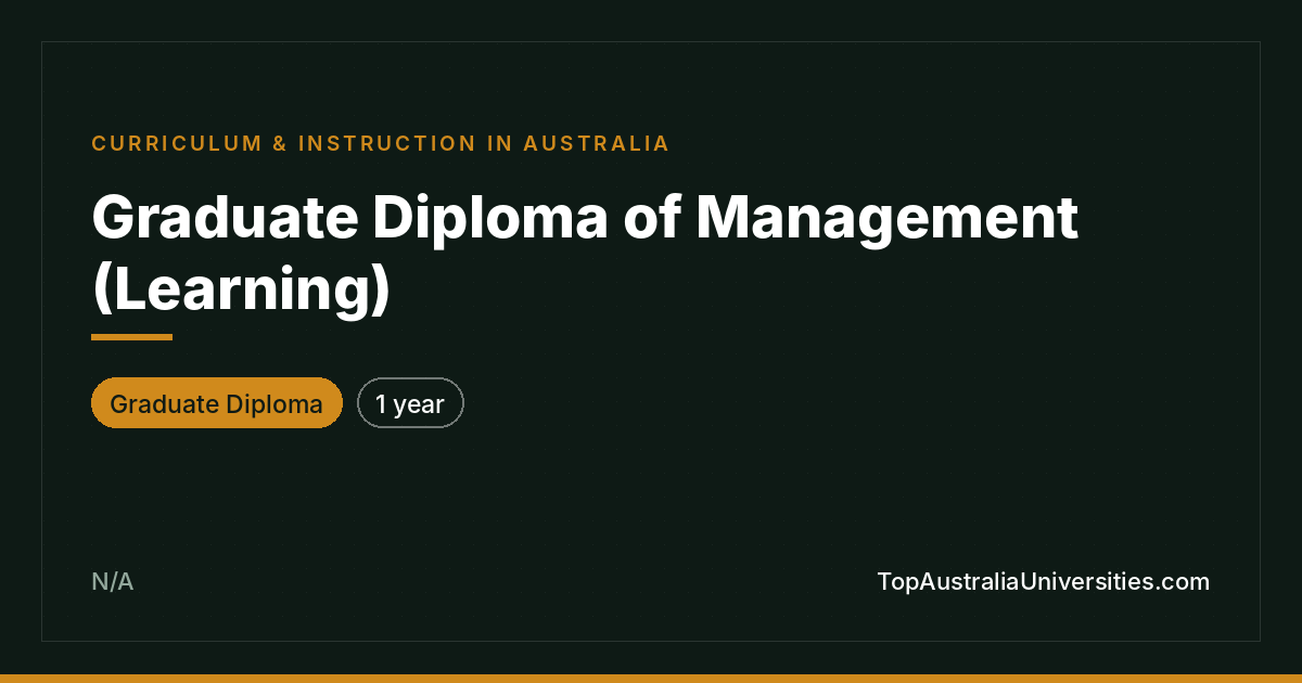 Graduate Diploma of Management (Learning)