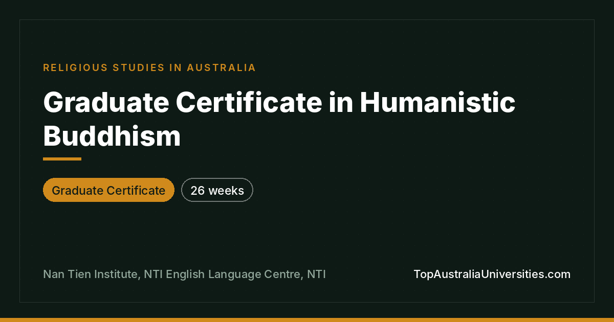 Graduate Certificate in Humanistic Buddhism