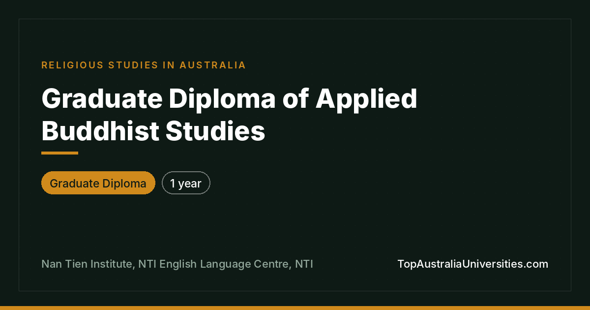 Graduate Diploma of Applied Buddhist Studies