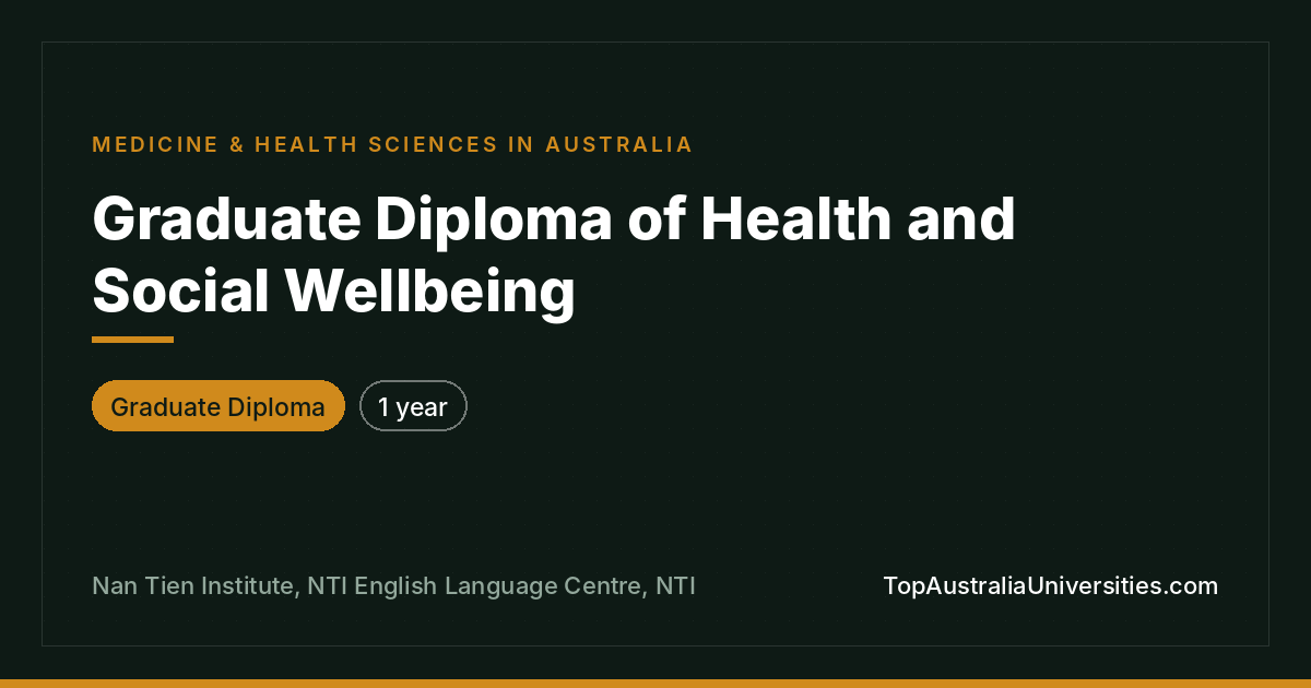 Graduate Diploma of Health and Social Wellbeing