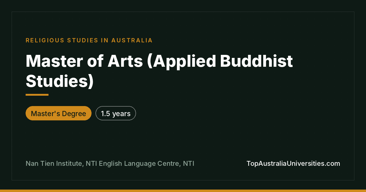 Master of Arts (Applied Buddhist Studies) | NTI