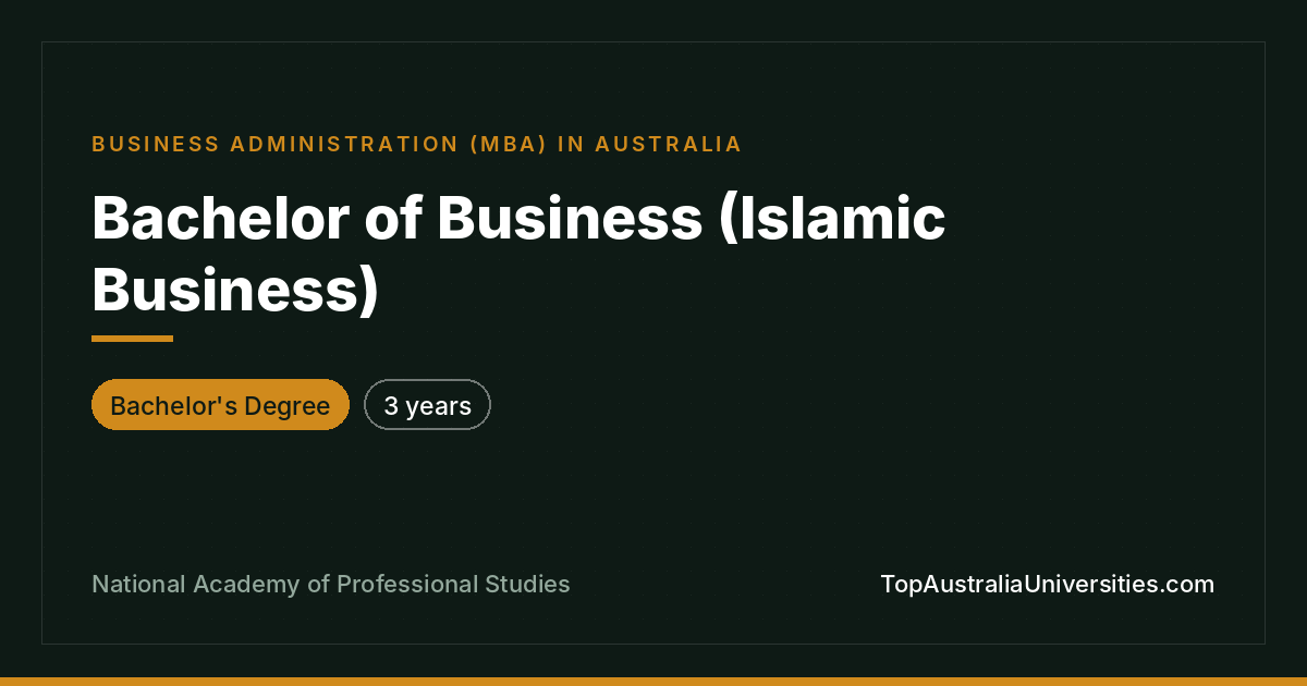 Bachelor of Business (Islamic Business) at NAPS