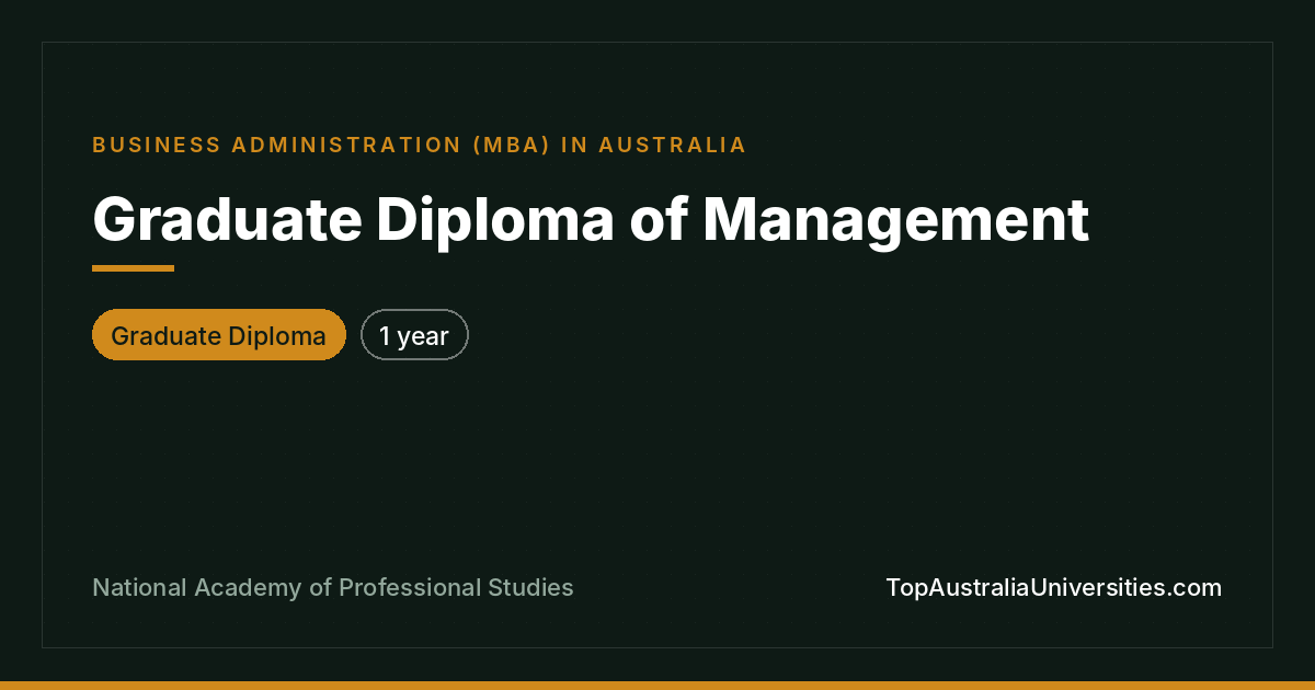 Graduate Diploma of Management | NAPS