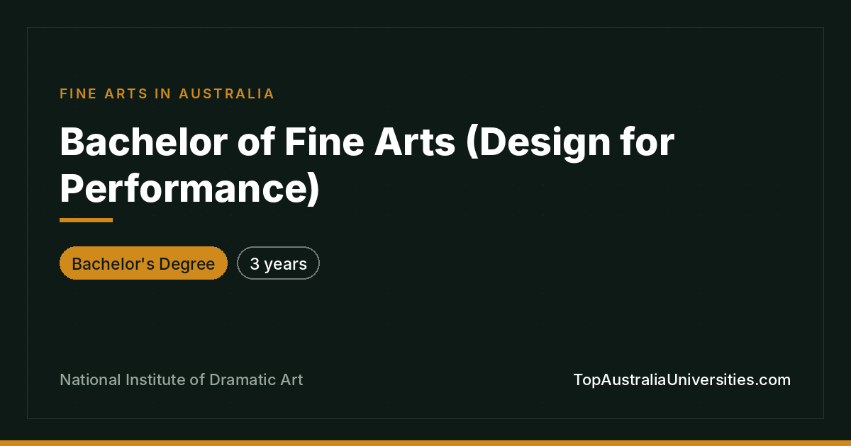 BFA Design for Performance at NIDA