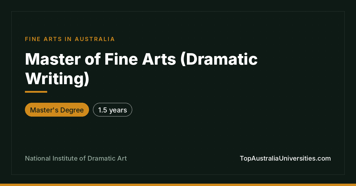 Master of Fine Arts (Dramatic Writing) at NIDA