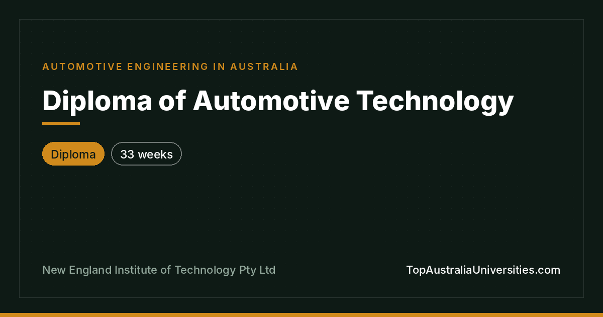 Diploma of Automotive Technology | NEIT