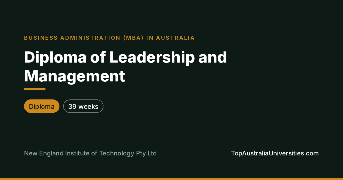 Diploma of Leadership and Management | NEIT