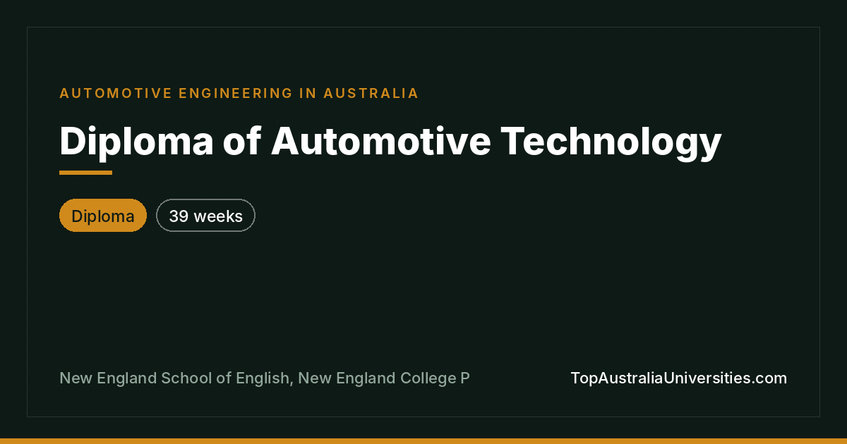 Diploma of Automotive Technology | Perth