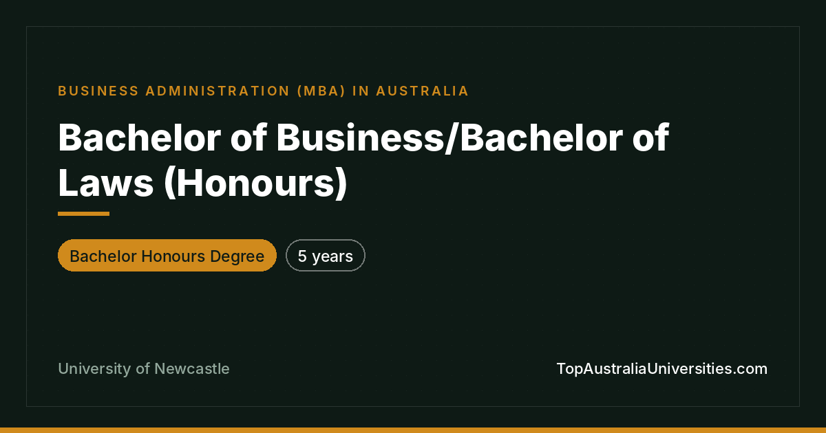 Bachelor of Business/Bachelor of Laws Honours | Newcastle