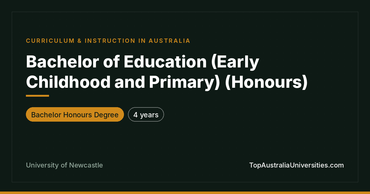 Bachelor of Education (Honours) – Early Childhood & Primary