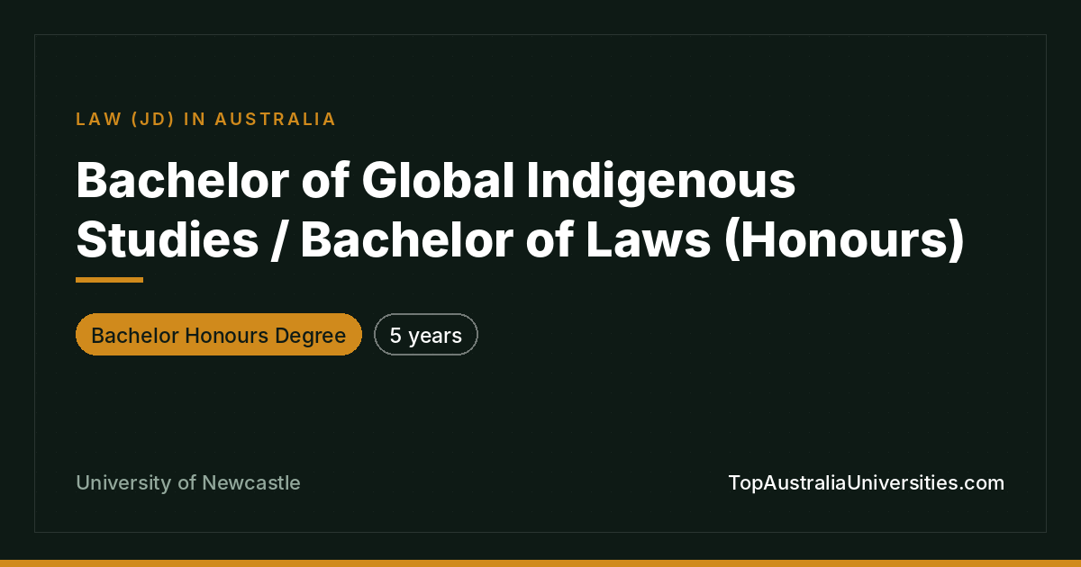 Bachelor of Global Indigenous Studies/Laws (Honours) Newcast