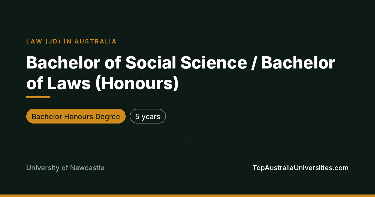 Bachelor of Social Science / Bachelor of Laws (Hons) – Newca