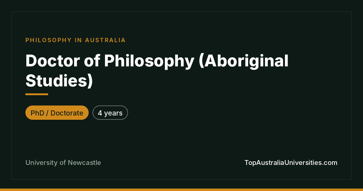 PhD in Aboriginal Studies – University of Newcastle