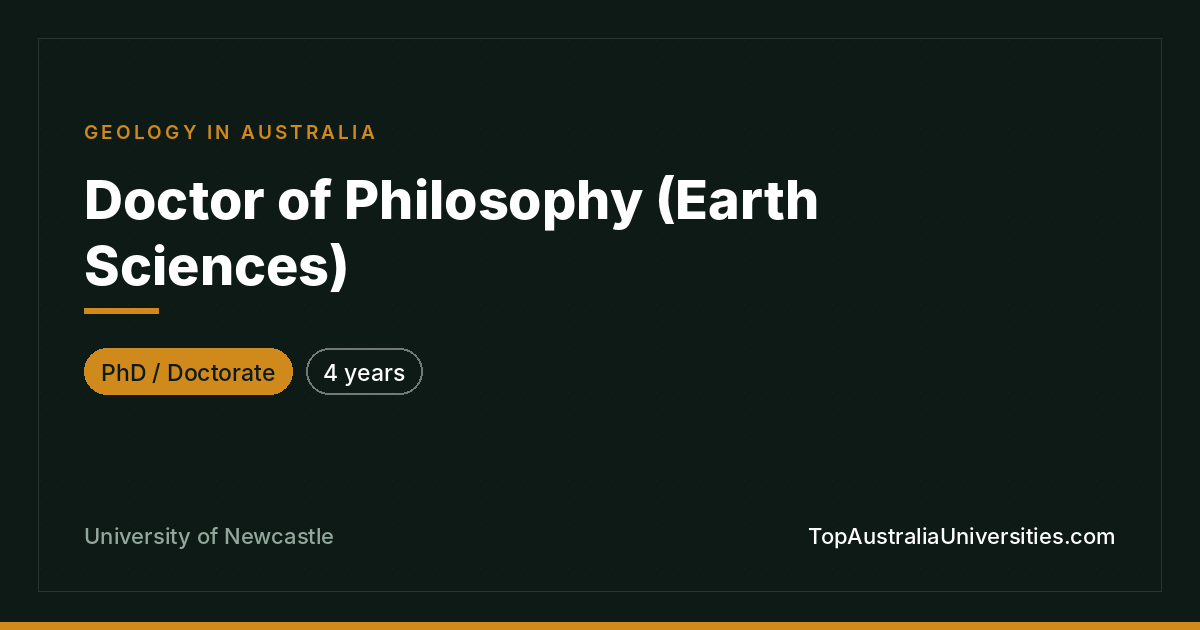 PhD (Earth Sciences) – University of Newcastle