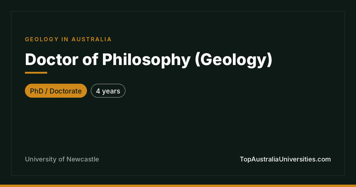 PhD in Geology – University of Newcastle