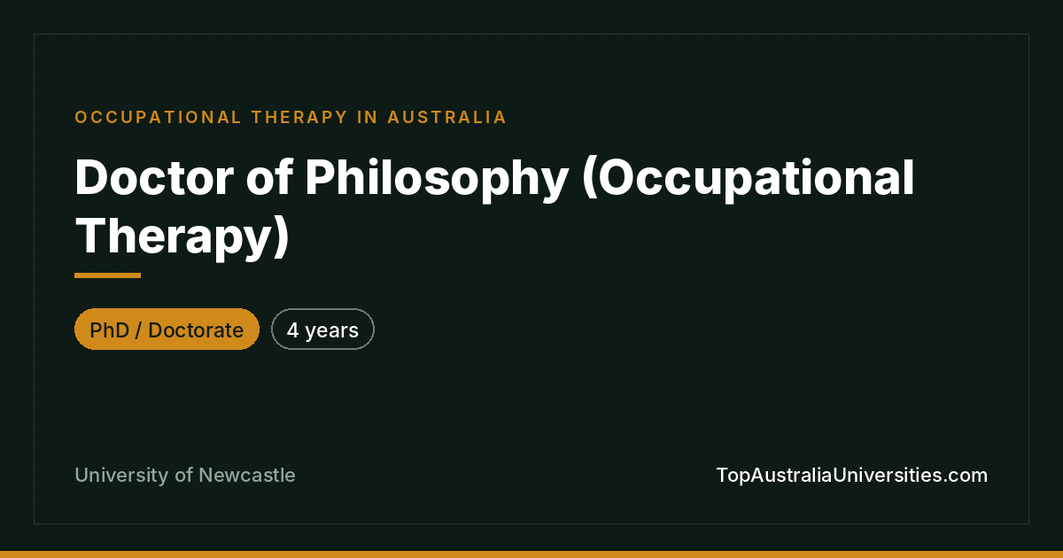 PhD in Occupational Therapy – University of Newcastle