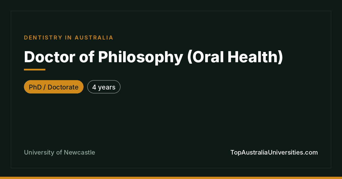 PhD in Oral Health – University of Newcastle