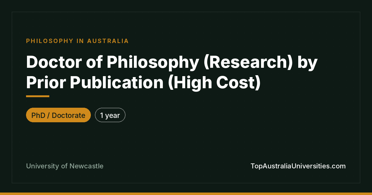 Doctor of Philosophy by Prior Publication – Newcastle