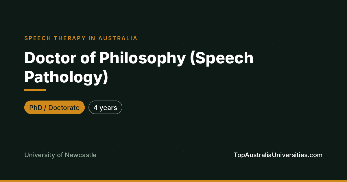 PhD Speech Pathology – University of Newcastle