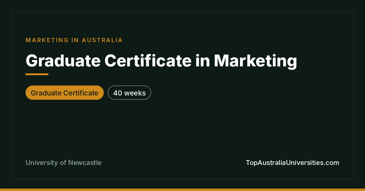 Graduate Certificate in Marketing – University of Newcastle