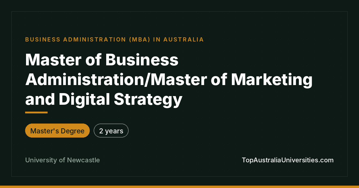 MBA/Master of Marketing and Digital Strategy | Newcastle