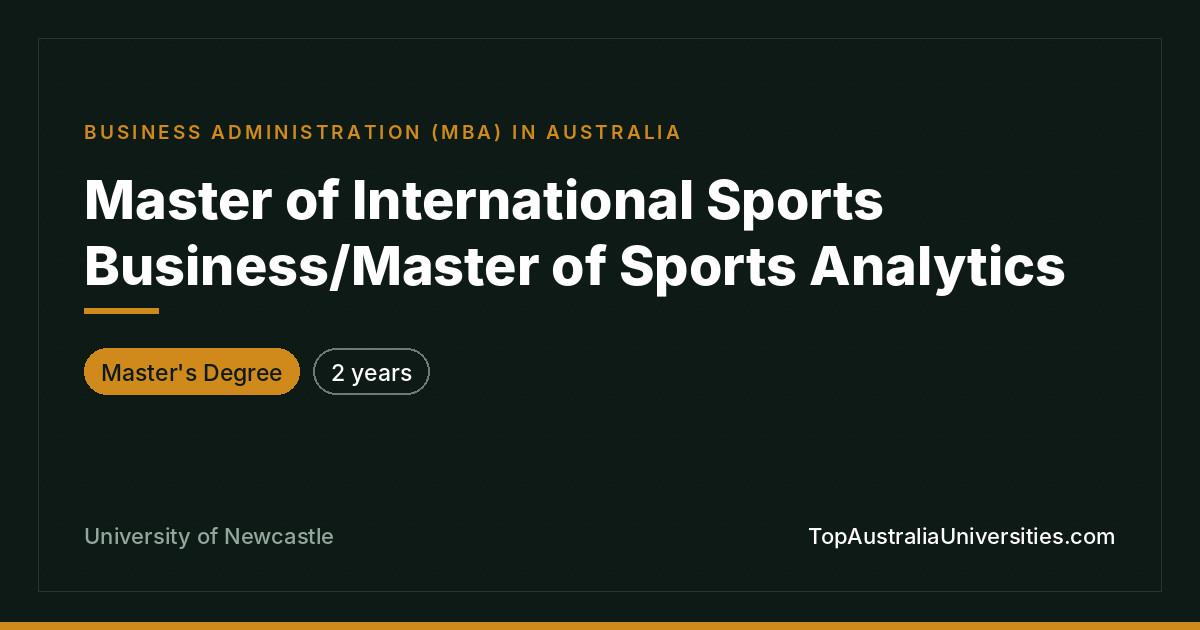 Master of International Sports Business/Analytics – Newcastl