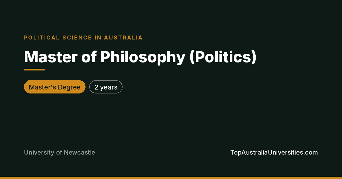 Master of Philosophy (Politics) | University of Newcastle
