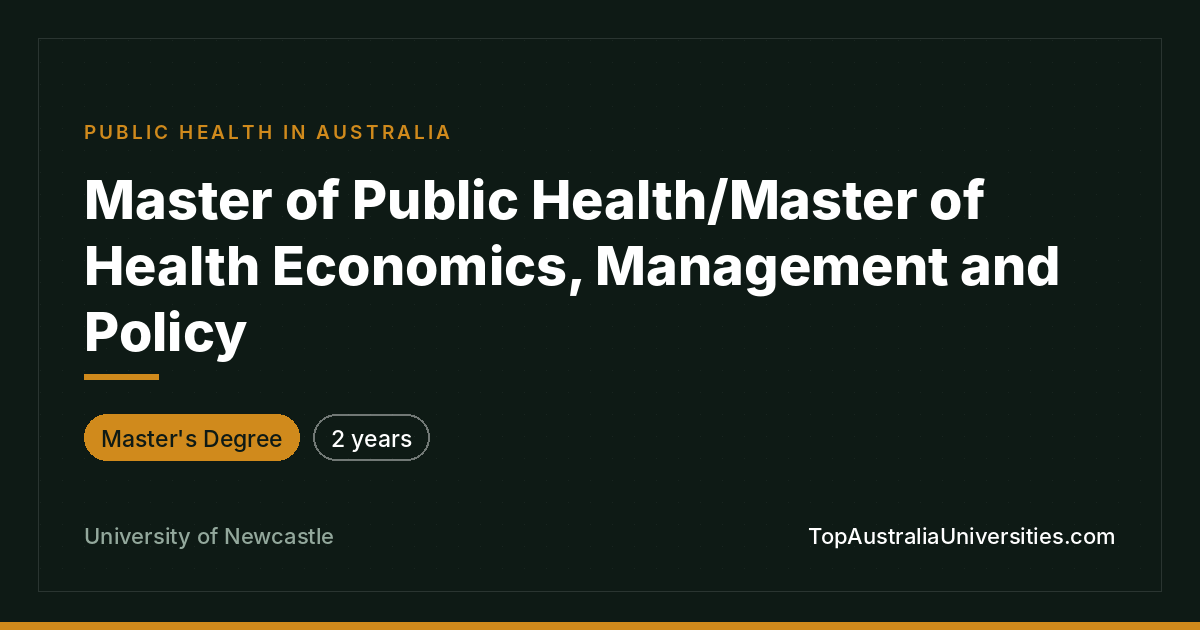 Master of Public Health/Health Economics | Newcastle
