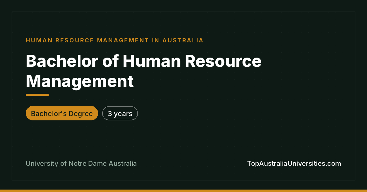 Bachelor of Human Resource Management at Notre Dame