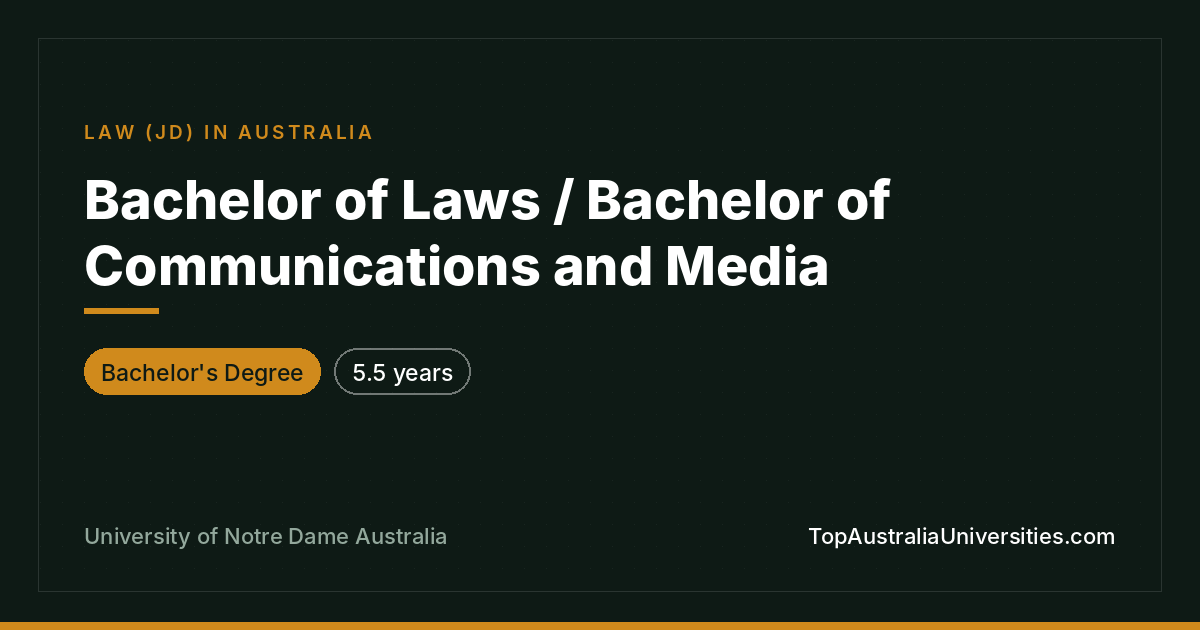 Bachelor of Laws / Communications and Media