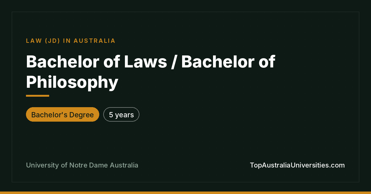 Bachelor of Laws / Bachelor of Philosophy at Notre Dame
