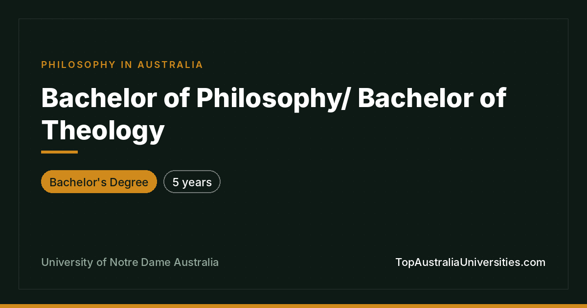 Bachelor of Philosophy/Bachelor of Theology