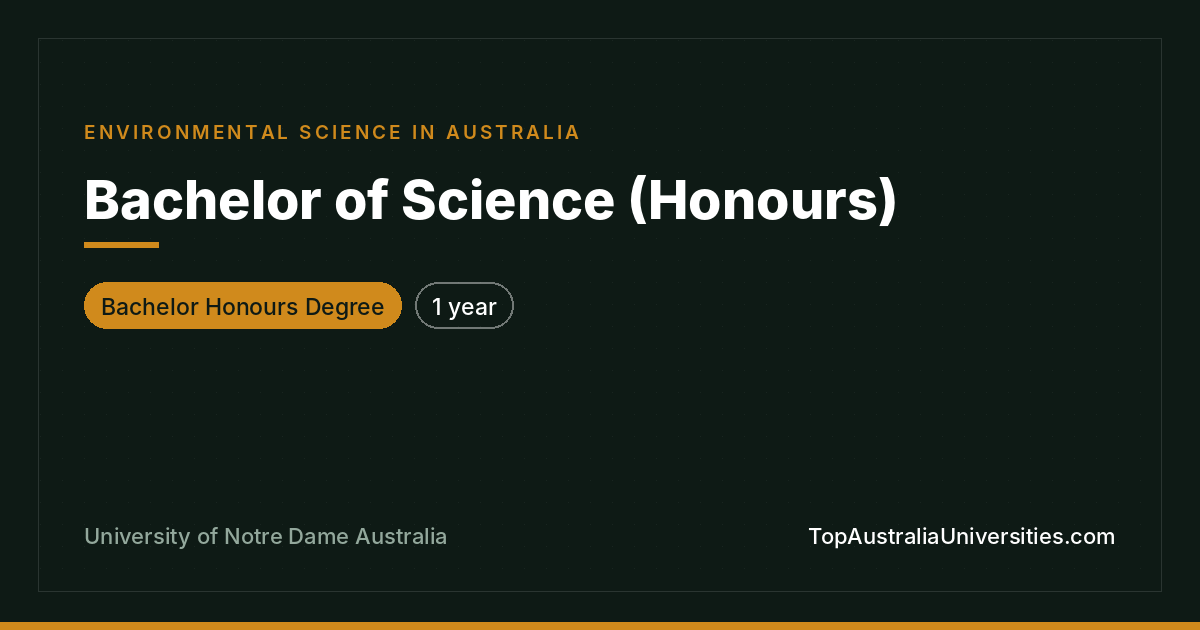Bachelor of Science (Honours) Environmental Science