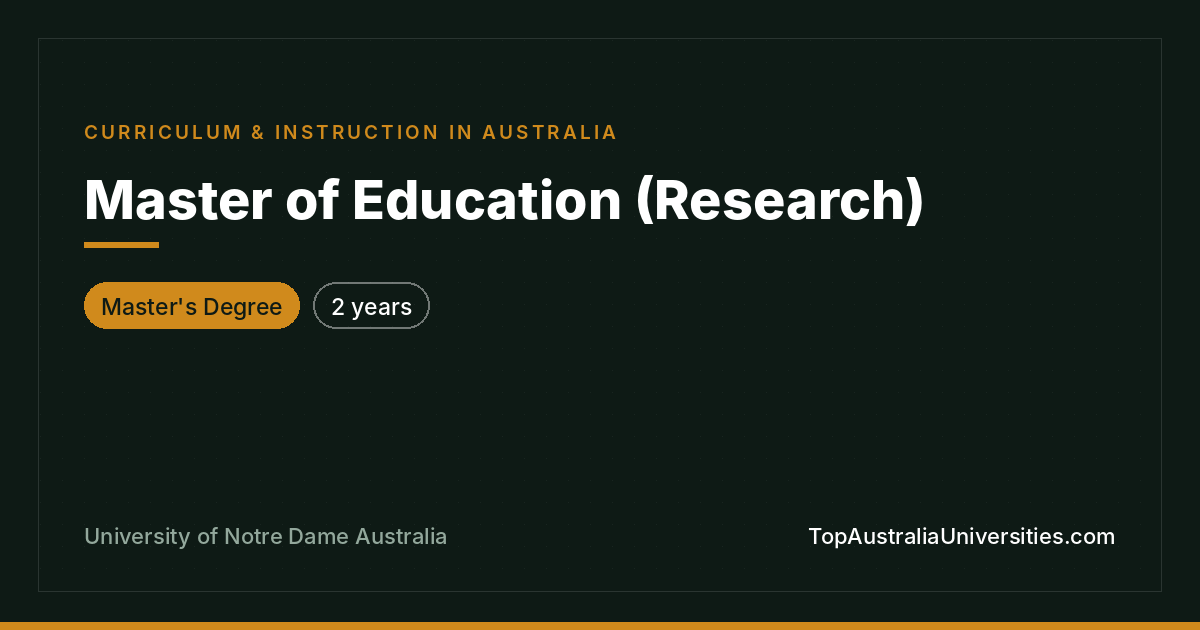 Master of Education (Research) | Notre Dame Australia