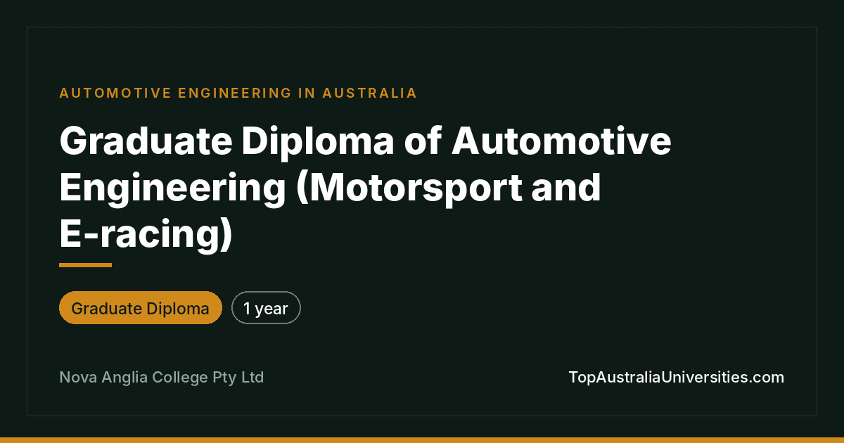 Graduate Diploma of Automotive Engineering