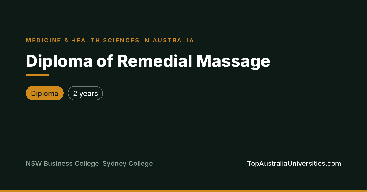 Diploma of Remedial Massage at NSW Business College