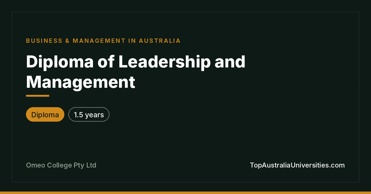 Diploma of Leadership and Management | Omeo College
