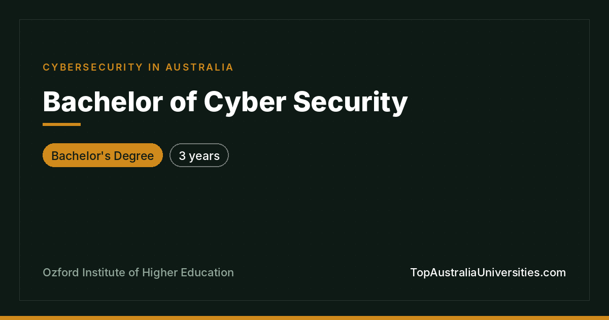 Bachelor of Cyber Security at Ozford Institute