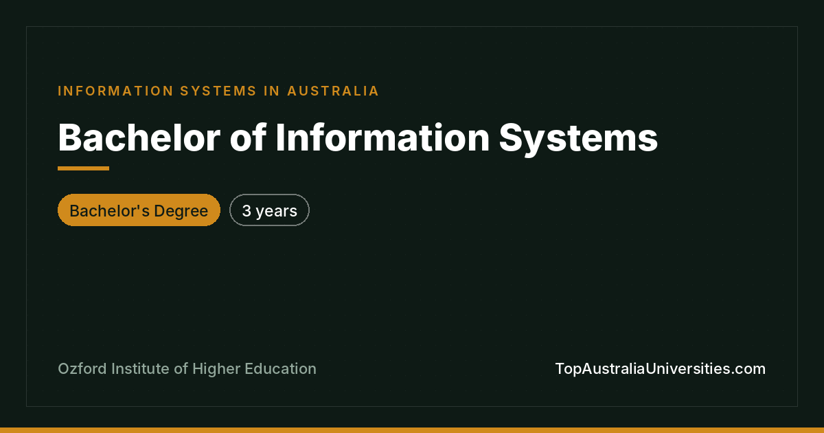 Bachelor of Information Systems at Ozford