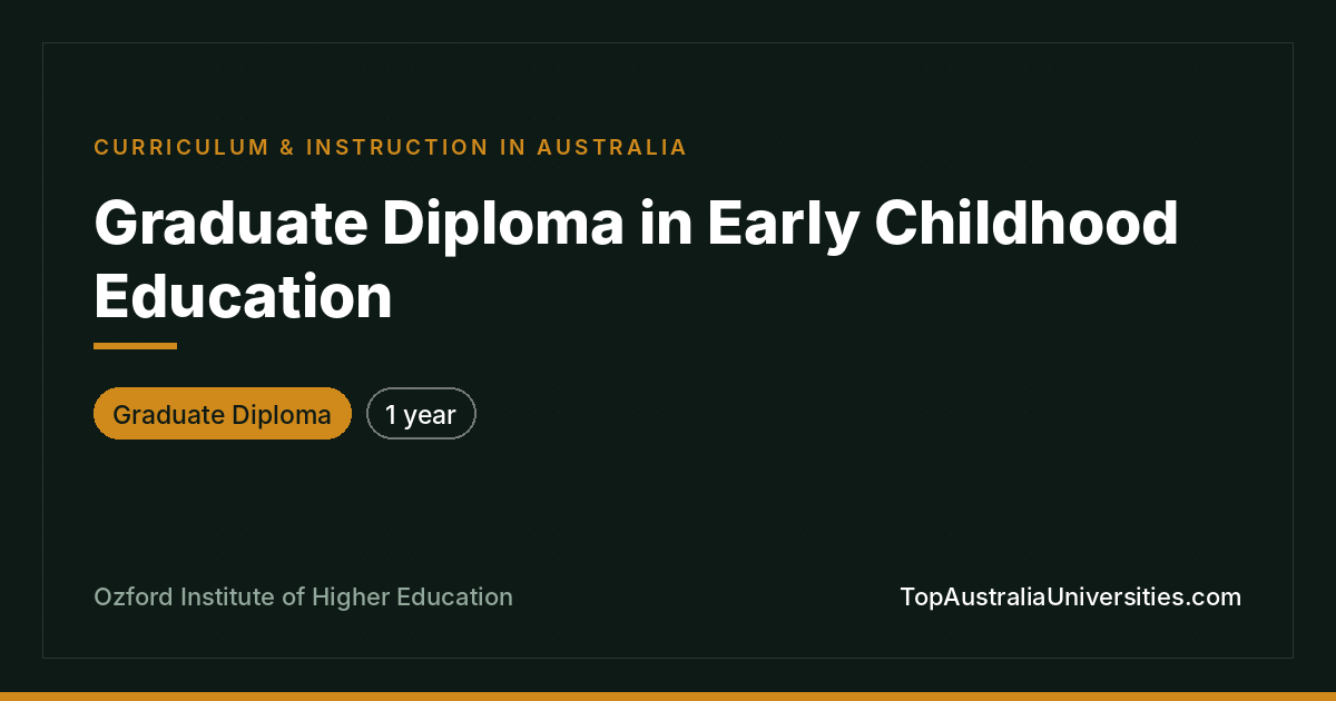 Graduate Diploma in Early Childhood Education