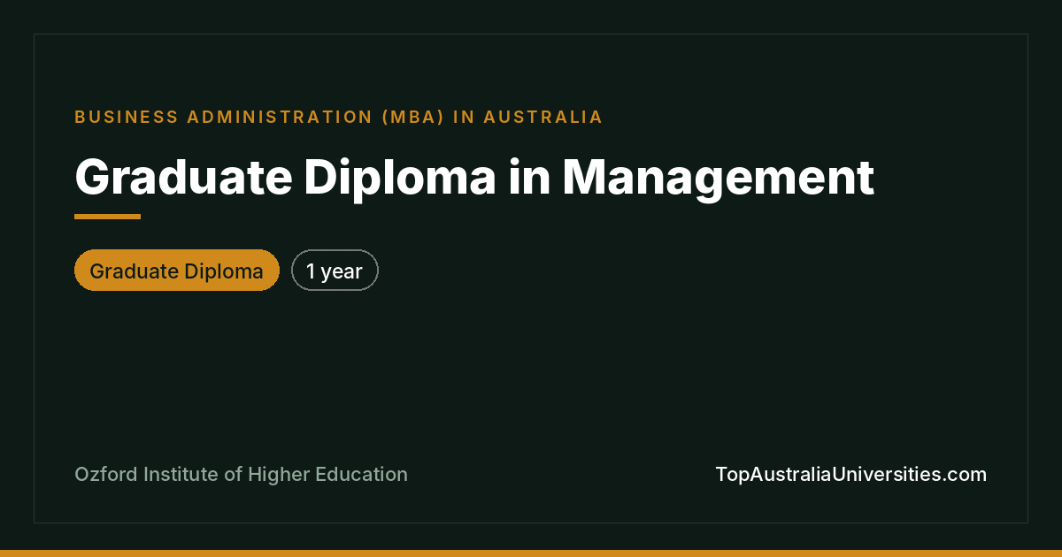 Graduate Diploma in Management at Ozford