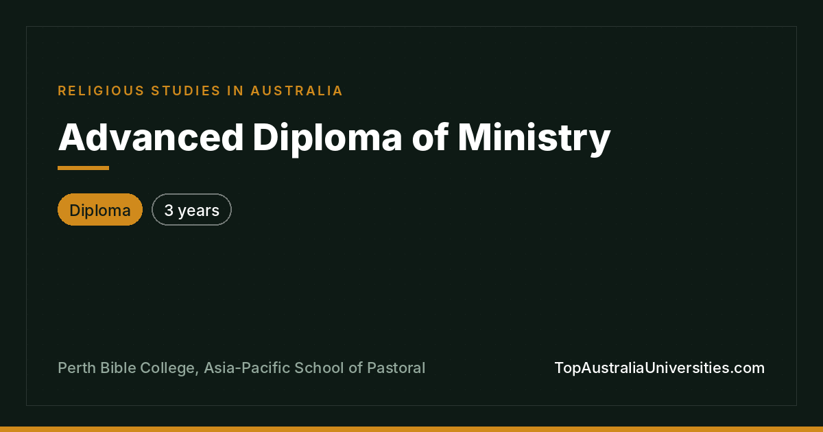 Advanced Diploma of Ministry at Perth Bible College