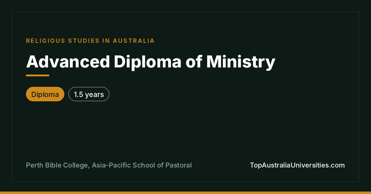 Advanced Diploma of Ministry at Perth Bible College