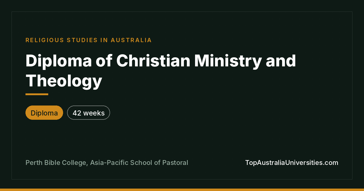 Diploma of Christian Ministry and Theology