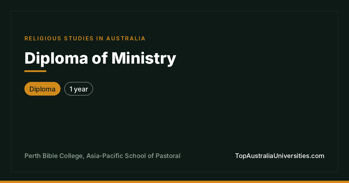 Diploma of Ministry at Perth Bible College