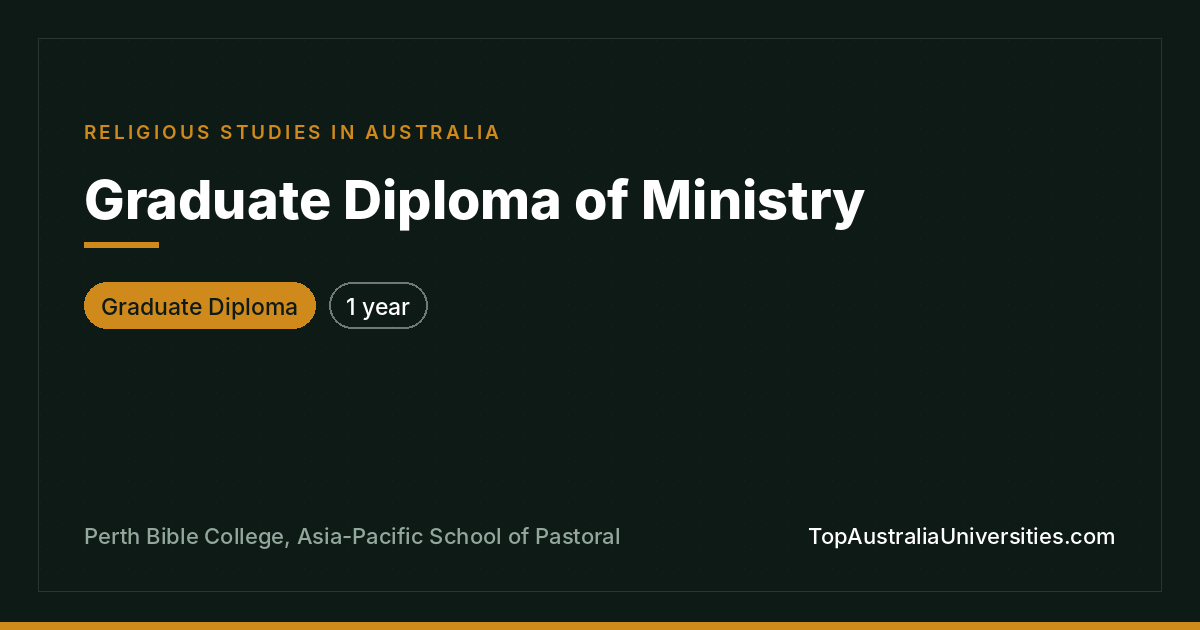 Graduate Diploma of Ministry | Perth Bible College