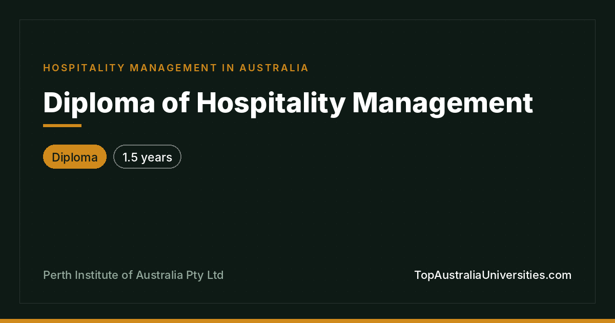 Diploma of Hospitality Management | Perth Institute