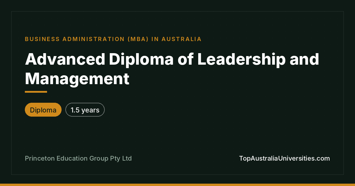 Advanced Diploma of Leadership and Management