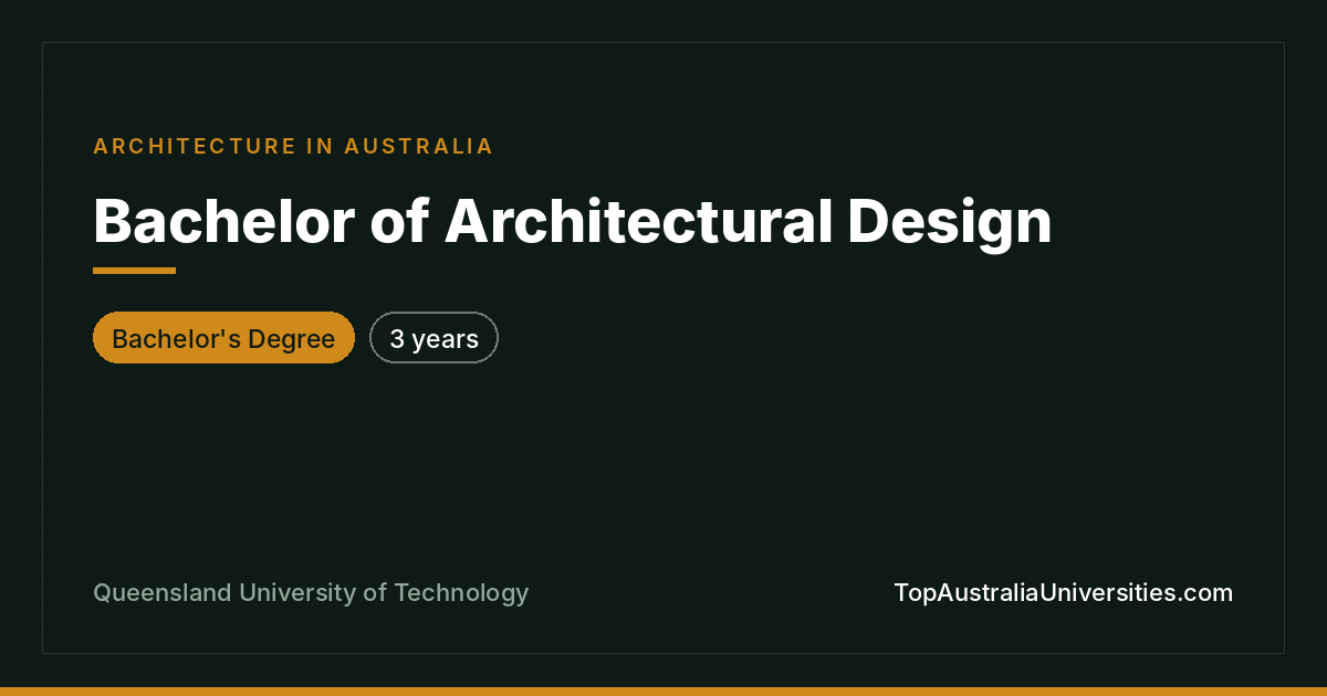 Bachelor of Architectural Design at QUT, Brisbane