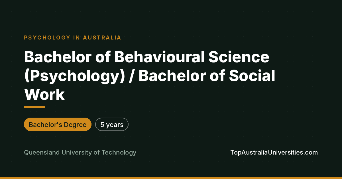 QUT Bachelor of Behavioural Science/Psychology & Social Work